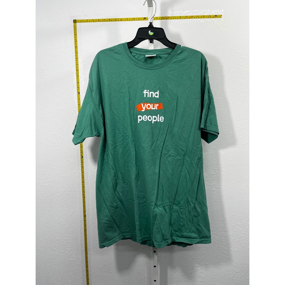 Comfort Wash‎ Find Your People Graphic T-Shirt Green Mens XL Ring Spun Cotton